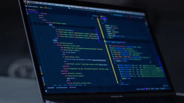 Developer workspace with code on screen