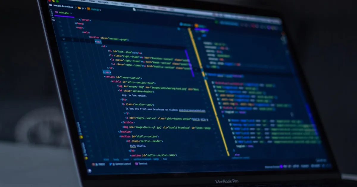 JavaScript code on a developer monitor