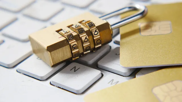 Secure login and authentication concept on a laptop screen