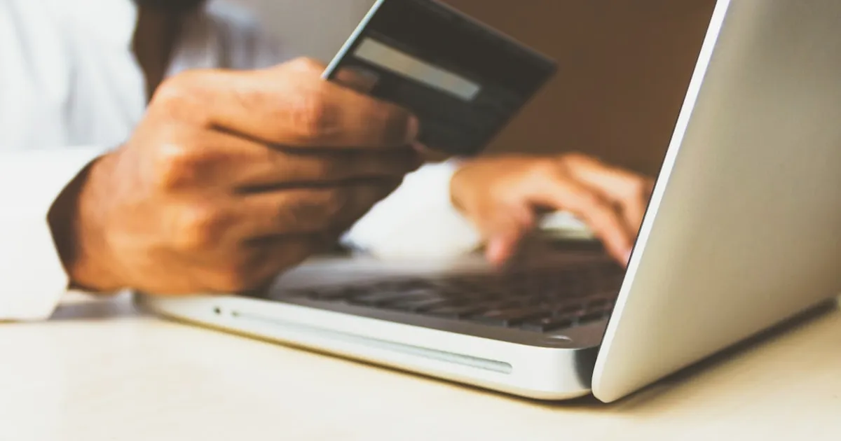 Secure online payment processing on a laptop