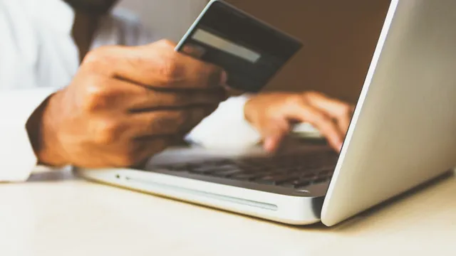 Secure online payment processing on a laptop